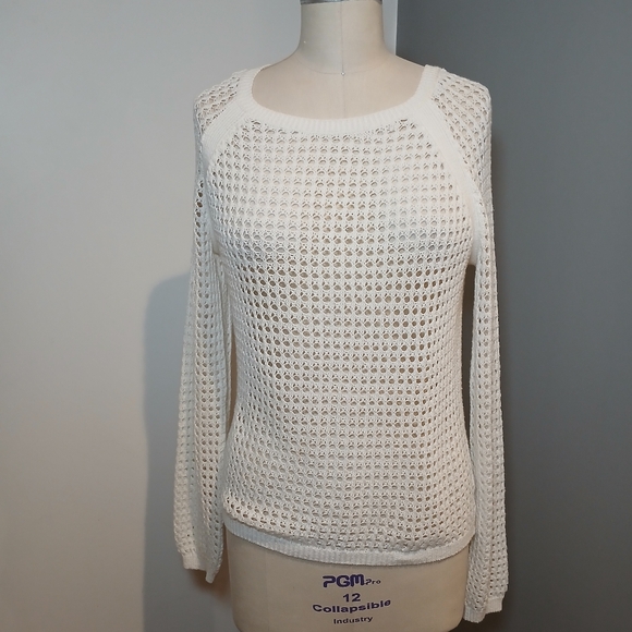 Sanctuary  Cream Open Knit Pullover Sweater Size M - Picture 1 of 6